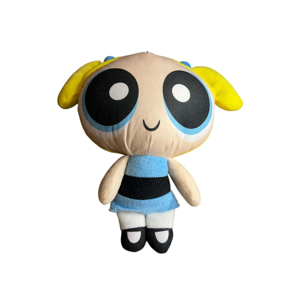 Cartoon Network Powerpuff Girls Bubbles Plush Stuffed Toy Blue Yellow Retro